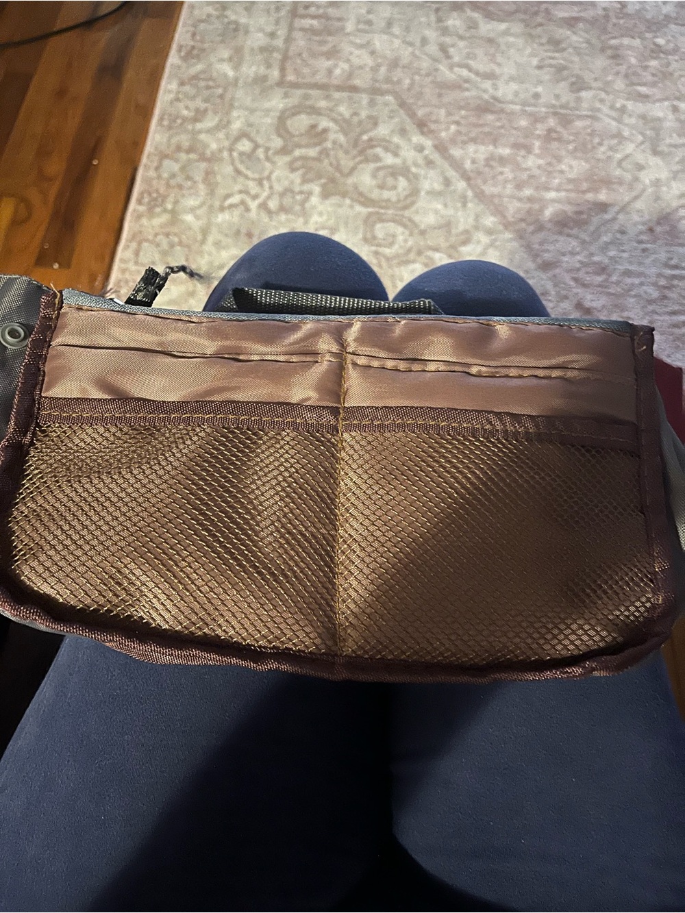 Women’s Brown Purse Travel Organizer Pouch - Compact Everyday Carry